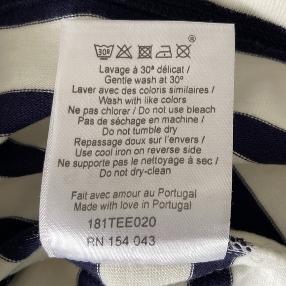 Sezane Loic Mariniere Breton Stripe Shirt White Ecru Blue XS - Picture 10 of 17